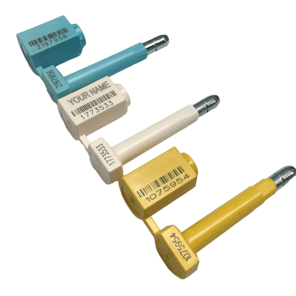 BOLT SEAL COLORS Security seals Tamper-evident seals Indicative seals Barrier seals High-security seals Bolt seals Container seals Truck seals Cargo seals ISO 17712 bolt seals High-security bolt seals Snap-on bolt seals Metal bolt seals
